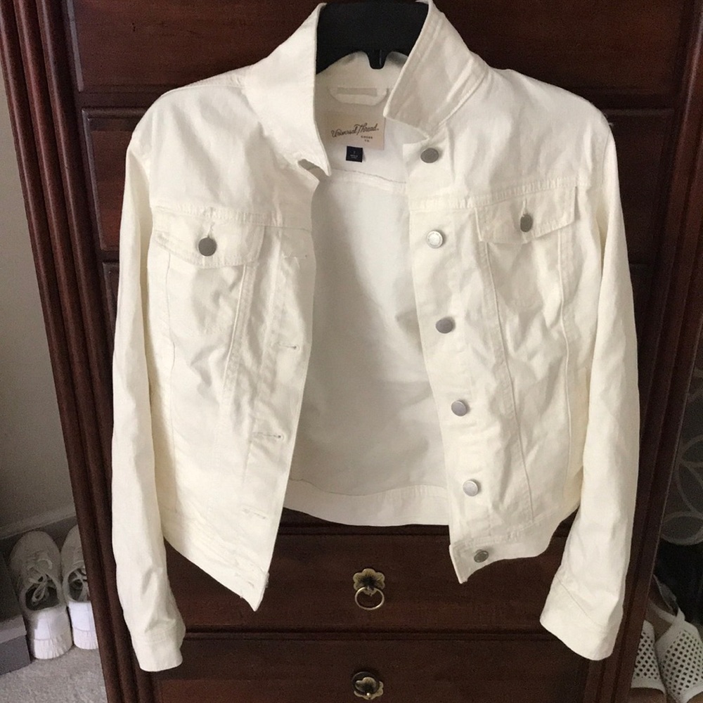 white jean jacket